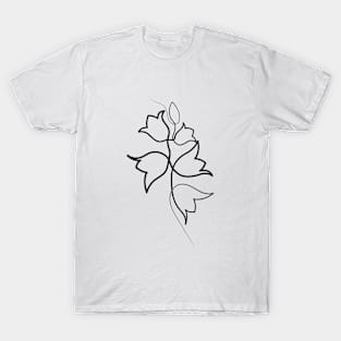 Bluebell Flower Minimal art | One Line Drawing | One Line Art T-Shirt